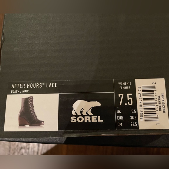 Sorel After Hours Lace Up Boot, Black, Size 7.5, Excellent Condition with Box - Picture 8 of 8